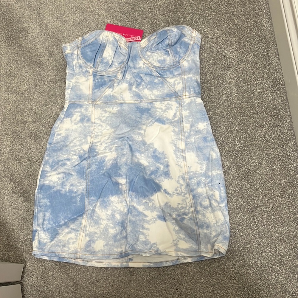 Brand New, Never Worn Denim Strapless Mini Dress from Beginning Boutique